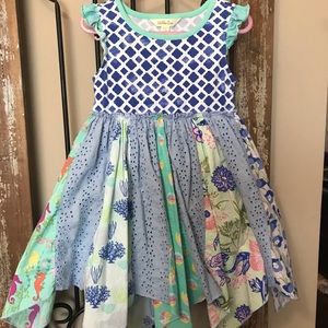 Matilda Jane Seahorse dress, Size 4 girl, GUC.
